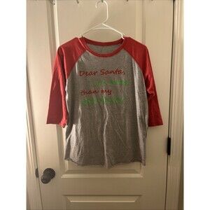 Boys 3/4 Sleeve Raglan Shirt Print Christmas Holiday Size Unknown Multi-Color